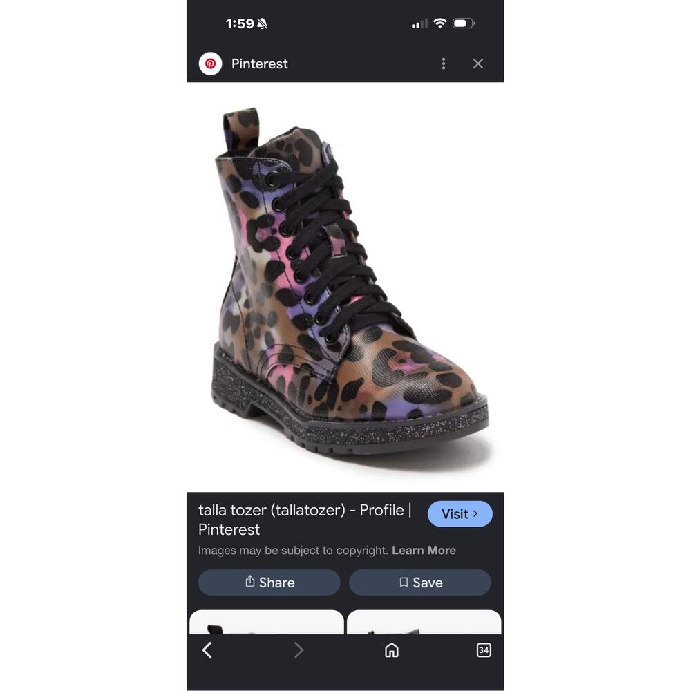 MIA Girls 3M Guiletta Combat Boots Multi Leopard New - Picture 6 of 7
